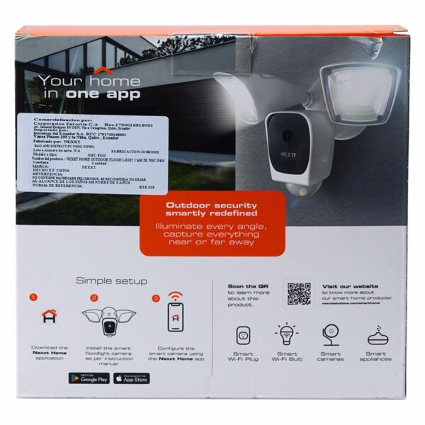 Cámara De Seguridad Wifi Con Luces Para Exterior NEXXT 2K 2500 Lm - Imagen 4