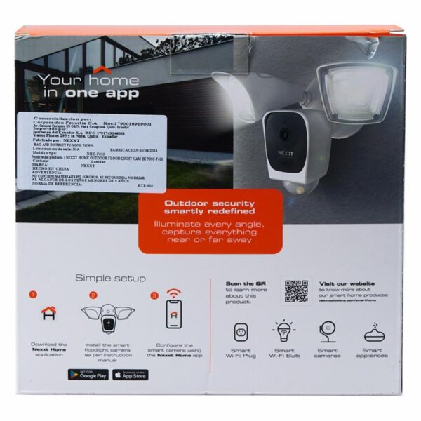 Cámara De Seguridad Wifi Con Luces Para Exterior NEXXT 2K 2500 Lm - Imagen 4