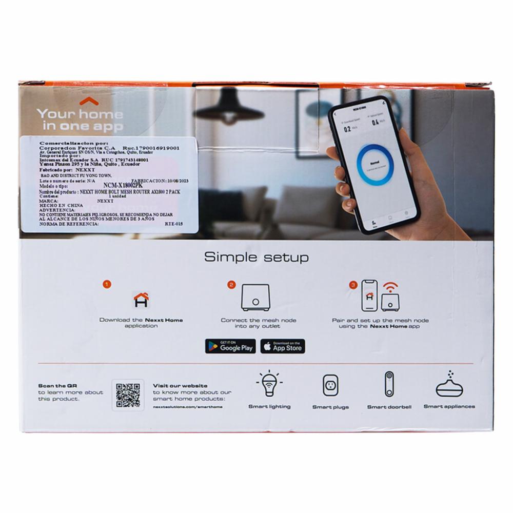 Router Inteligente En Malla Tipo Mesh NEXXT 2 X 1800 A - Imagen 4