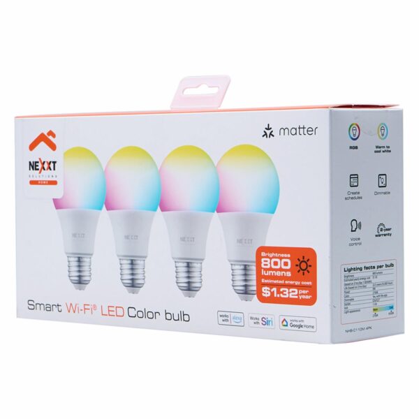 Foco Led Smart Wifi Multicolor RGB NEXXT 4 X 800 Lm - Imagen 3