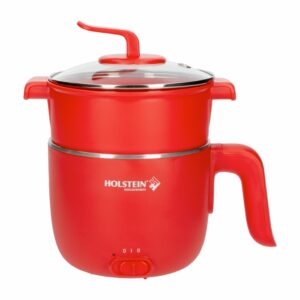 Olla Eléctrica Multiusos Roja Con Vaporera HH-09101023R HOLSTEIN 1.8 Litros
