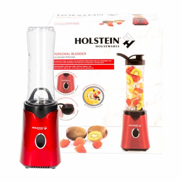 Licuadora Eléctrica Personal Rojo Metal Modelo Hh-0914902rm HOLSTEIN 250 Watts - Imagen 5