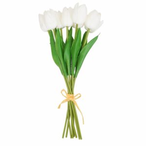 Flor Decorativa Tulipán Miniatura Blanco FREE HOME Blanco