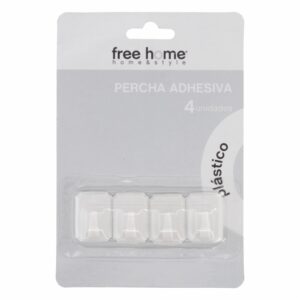 Set Ganchos Adhesivos Blancos FREE HOME 4 Piezas