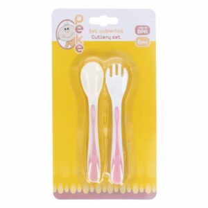 Set De Cuchara Y Tenedor Rosa PEKE 2 Piezas