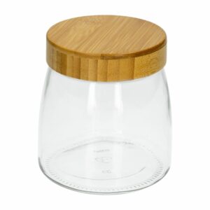 Frasco De Vidrio Con Tapa Bamboo SINOGLASS PEQUENO