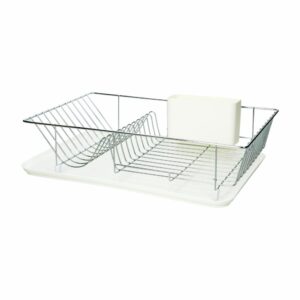 Escurridor De Platos Metálico Con Bandeja Blanca FREE HOME Unidad