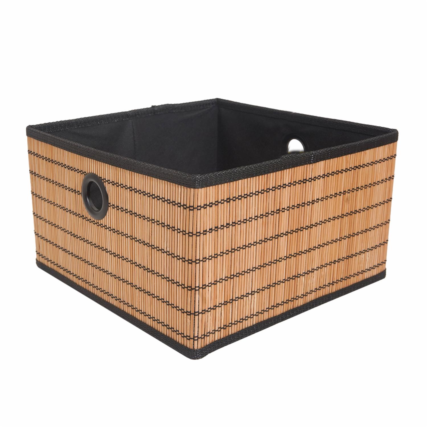 Canasta De Bambú Rectangular FREE HOME 30X30X17 Cm - Imagen 2