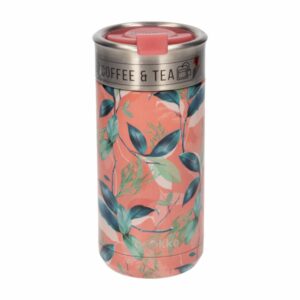 Vaso Térmico Peonias Rosado Exótico QUOKKA 400 Ml