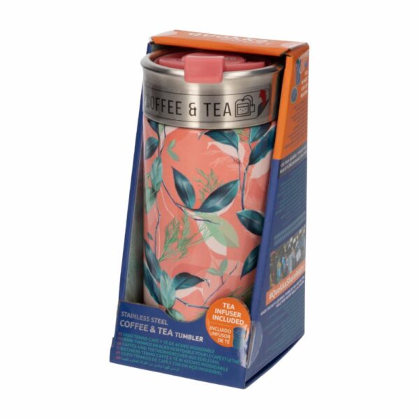 Vaso Térmico Peonias Rosado Exótico QUOKKA 400 Ml