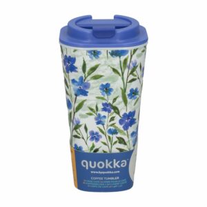 Vaso Plástico Para Café Diseño Flor Azul 450 Ml QUOKKA 40221