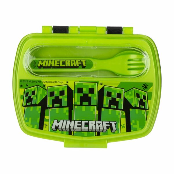 Porta Lunch Con Cubiertos Diseño Minecraft DISNEY Mediano - Imagen 2
