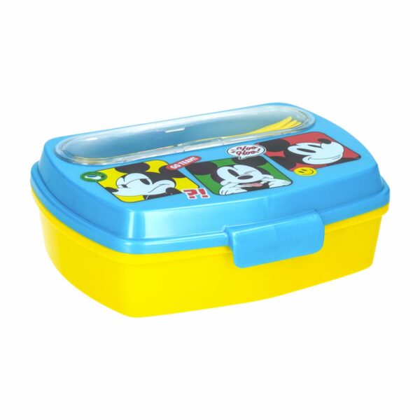 Porta Lunch Con Cubiertos Diseño Mickey DISNEY 3 Piezas - Imagen 2