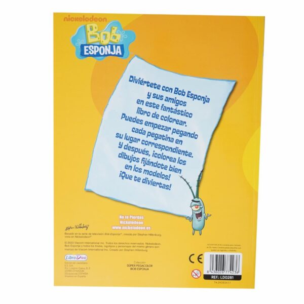 Libro Super Pegacolor Bob Esponja LIBRO DIVO 40 Páginas - Imagen 2