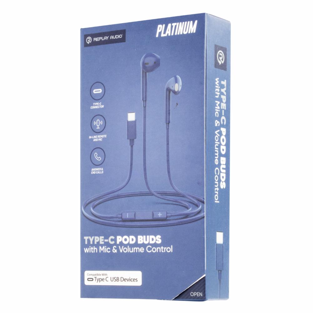 Audífonos Con Microfono Y Control De Volumen PLATINUM Tipo C - Imagen 2