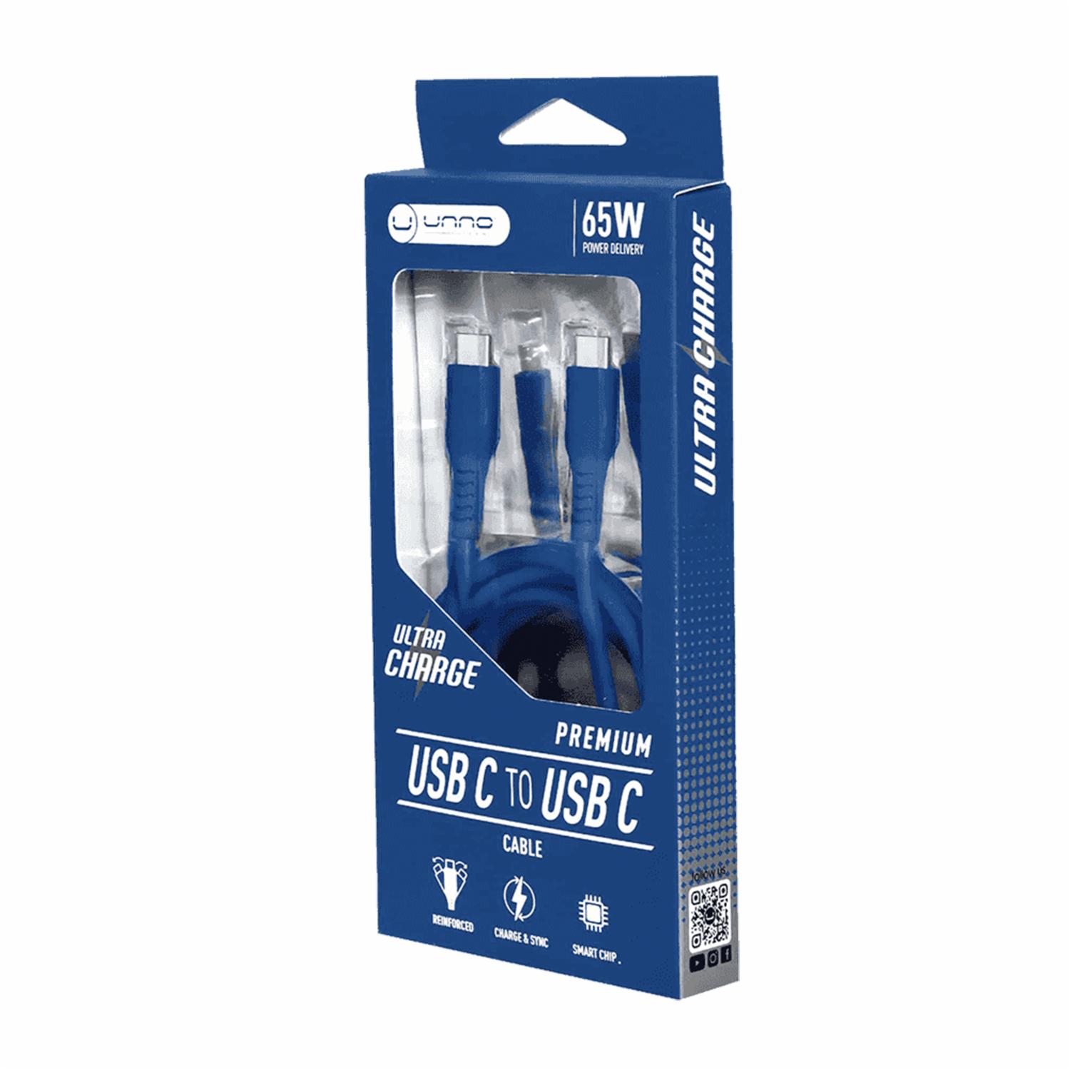 Cable Para Celular USB Tipo C A Tipo C CB4073BL UNNO TEKNO 1,5 Metros - Imagen 3