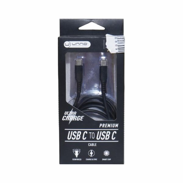 Cable Para Celular USB Tipo C A Tipo C CB4073BK UNNO TEKNO 1,5 Metros - Imagen 2