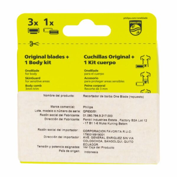 Repuesto De Cuchilla One Blade X3 PHILIPS 3 Piezas - Imagen 2