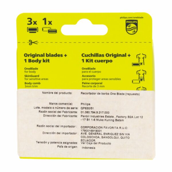 Repuesto De Cuchilla One Blade X3 PHILIPS 3 Piezas - Imagen 2