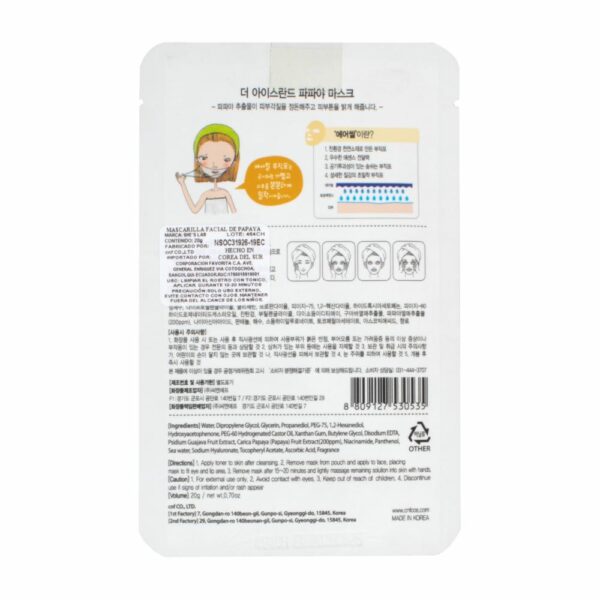 Mascarilla Iceland De Papaya THE ICELAND 20 G - Imagen 2