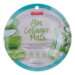 Mascarilla Facial Tipo Velo Hidratante  Con Extraxto De Aloe Vera, Colágeno Y Vitamina E PUREDERM 18 G