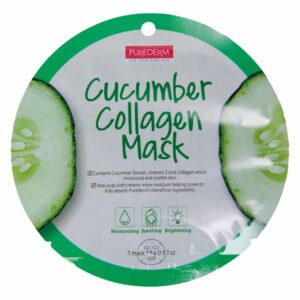 Mascarilla Facial Tipo Velo Hidratante Con Extracto De Pepino, Colágeno Y Vitamina E PUREDERM 18 G