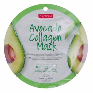 Mascarilla Facial Tipo Velo Con Extracto de Aguacate, Colágeno Y Vitamina E PUREDERM 18 G