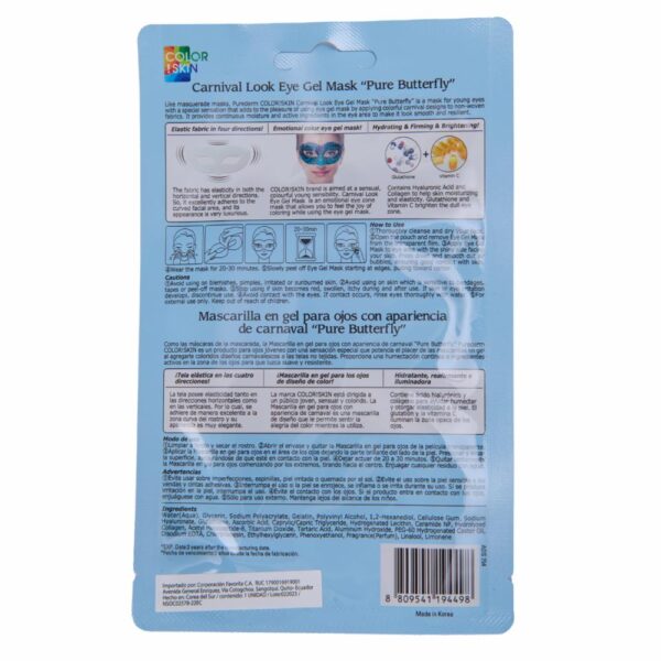 Mascarilla Facial Para Contorno De Ojos En Gel Diseño Pure Butterfly PUREDERM 18 G - Imagen 2