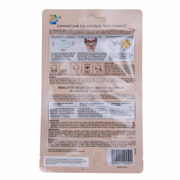 Mascarilla Facial Para Contorno De Ojos En Gel Diseño Sexy Leopard PUREDERM 18 G - Imagen 2