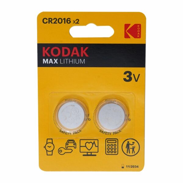 Pilas Litio Máximo 3 V CR2016 KODAK X 2 Uds