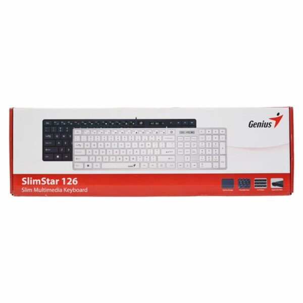 Teclado Slim Star 126 Blanco GENIUS Con Cable - Imagen 2