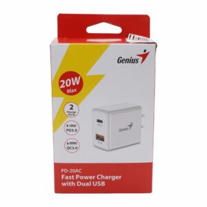 Cargador Carga Rápida 2 Puertos GENIUS 20 Wats