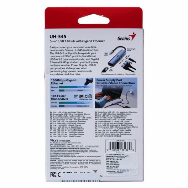 Hub Multifunción USB 5 En 1 GENIUS 5 Gbps - Imagen 3