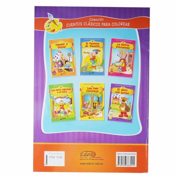 Libro Colección Cuentos Clásicos Para Colorear EDARSI Unidad - Imagen 2