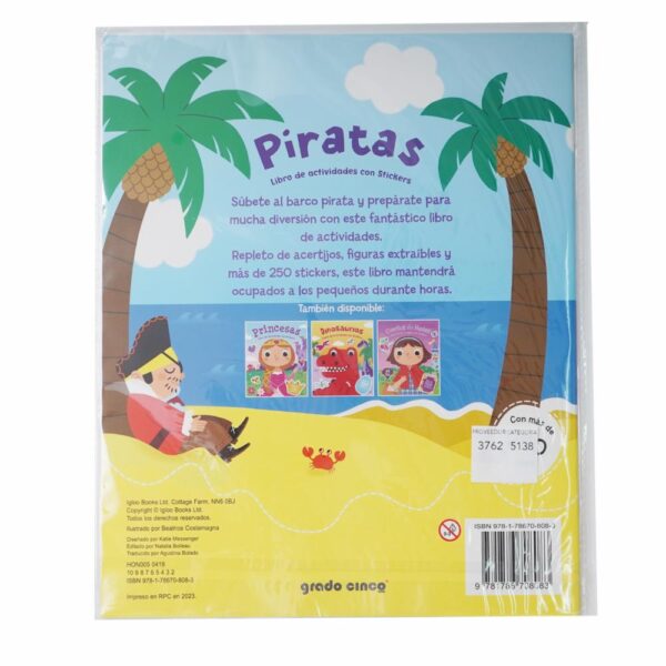 Libro Piratas + Stickers LATINBOOKS 45 Páginas - Imagen 2