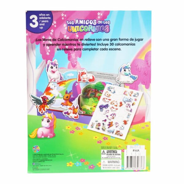 Libro Los Amigos De Los Unicornios Calcomanías En Relieve MR.BOOKS 12 Páginas - Imagen 2