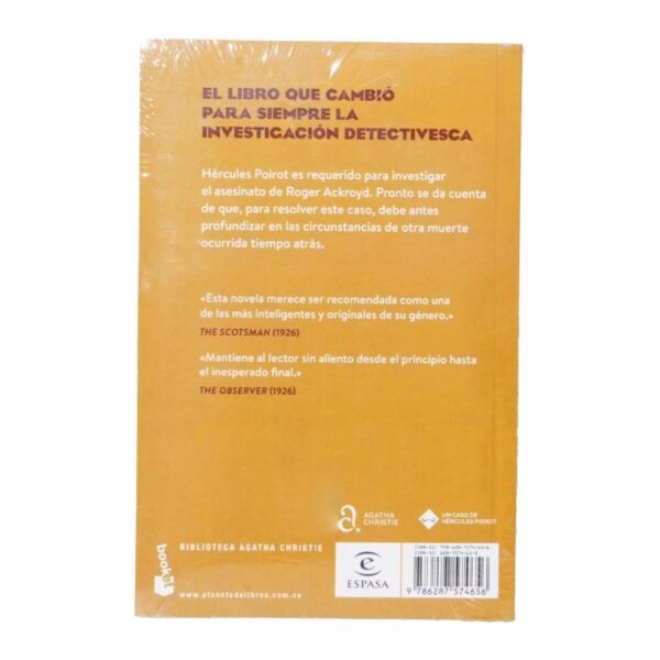 Libro El Asesinato De Roger Ackroyd ESPASA 269 Páginas - Imagen 2