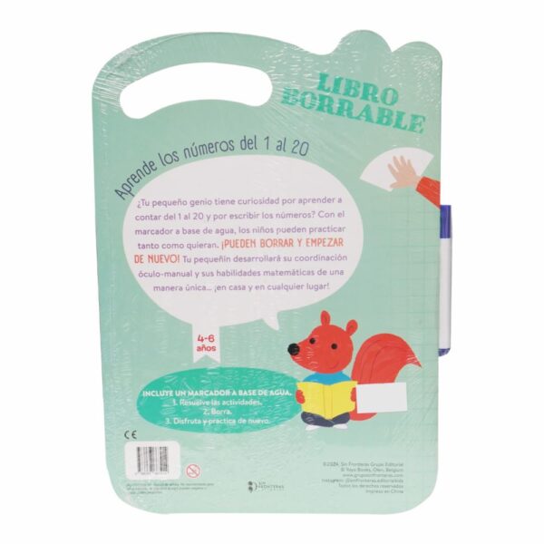Libro Aprende Los Números Del 1 Al 20. Borrable Colección Llévame Contigo SIN FRONTERAS 20 Páginas - Imagen 2