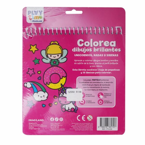 Libro Colorea Dibujos Brillantes Unicornios Hadas Y Sirenas LIBRO DIVO 15 Páginas - Imagen 2