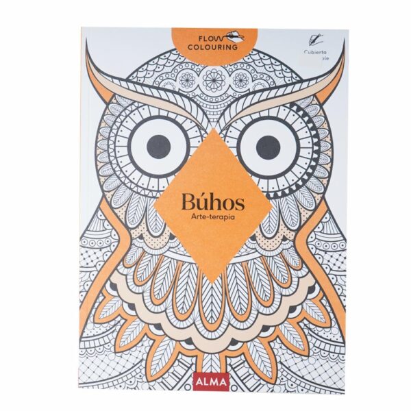 Libro Búhos Arte Terapia Mandalas Flow Colouring MR.BOOKS 15 Páginas