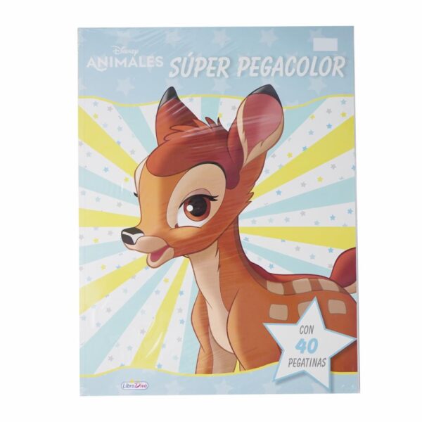 Libro Animales Disney Super Pegacolor DISNEY 40 Páginas
