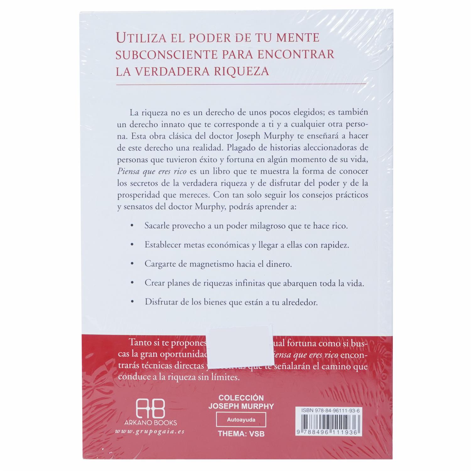 Libro Piensa Que Eres Rico ARKANOBOOKS 317 Páginas - Imagen 2