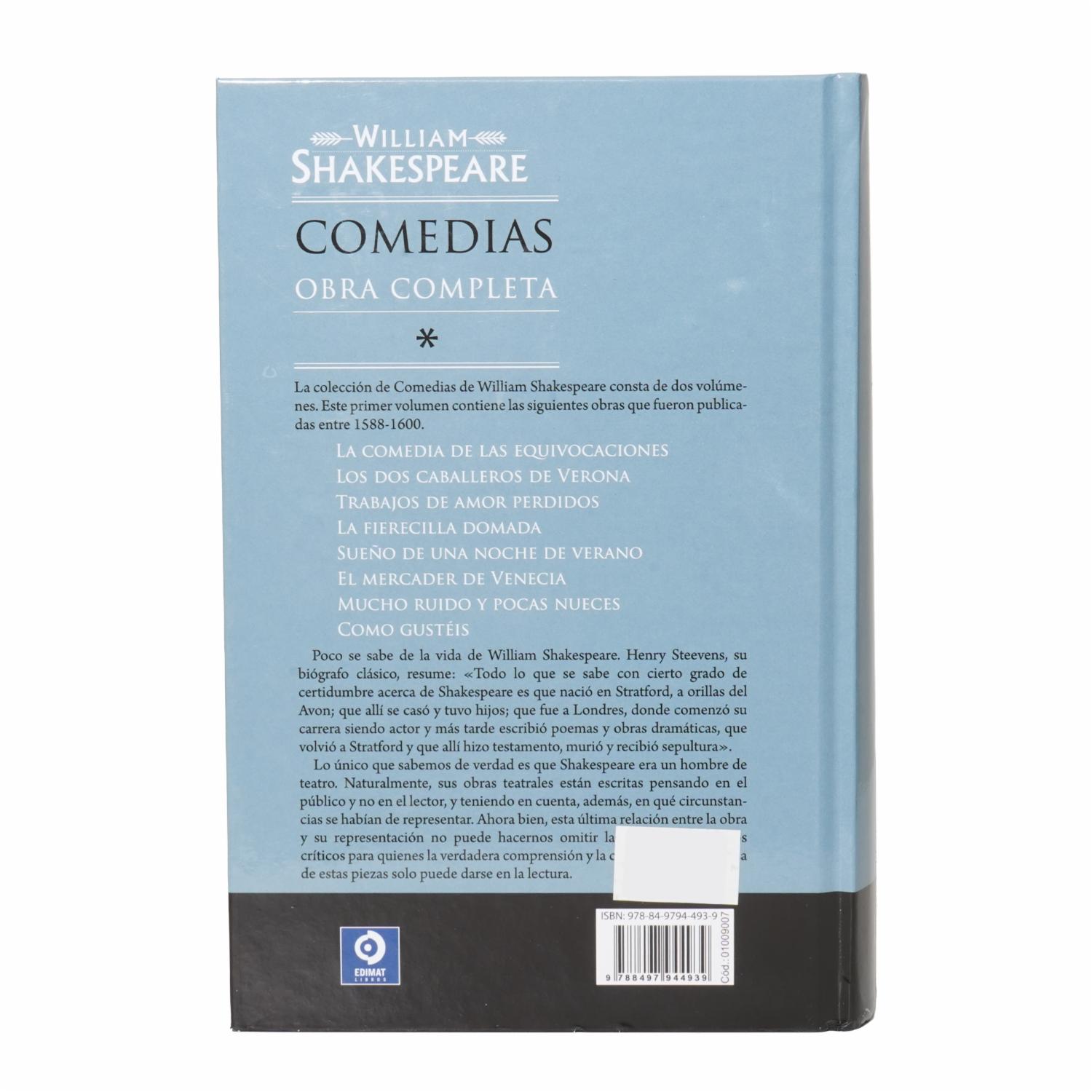 Libro Obra Completa Comedias Tomo I EDIMAT 624 Páginas - Imagen 2