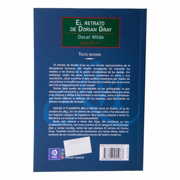 Libro El Retrato De Dorian Gray EDIMAT 224 Páginas - Imagen 2