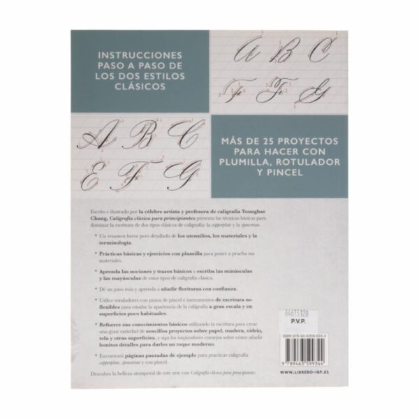 Libro Caligrafía Clásica Para Principiantes LIBRERO 143 Páginas - Imagen 2