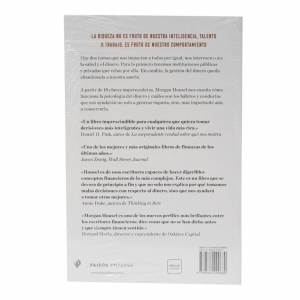 Libro La Psicología Del Dinero PAIDÓS EMPRESA 305 Páginas - Imagen 2