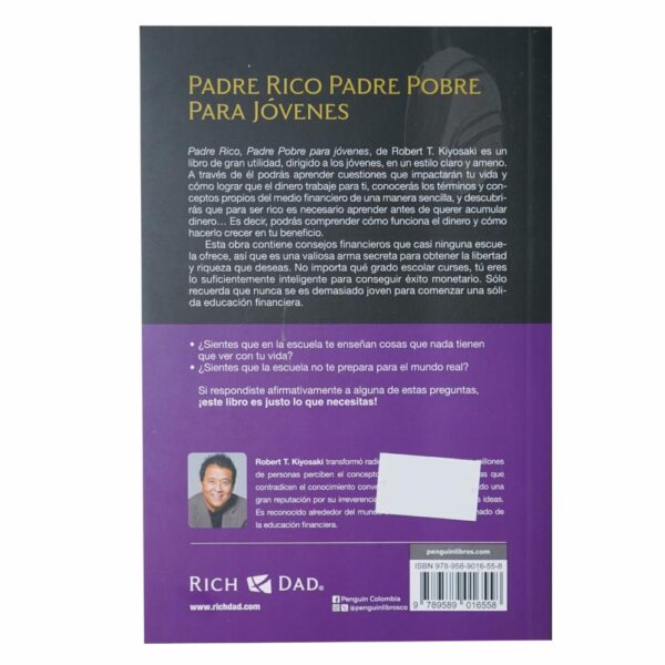 Libro Padre Rico Padre Pobre Para Jóvenes DEBOLSILLO 153 Páginas - Imagen 2