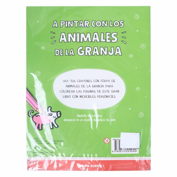 Libro Animales De La Granja + Crayones EDARSI 25 Páginas - Imagen 2