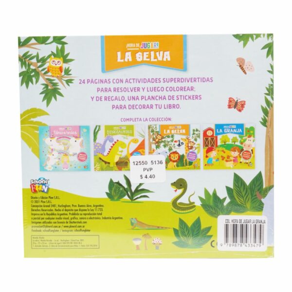 Libro Colección Hora De Jugar La Granja Dinosaurios La Selva Y Unicornios EDIBOOK 24 Páginas - Imagen 3