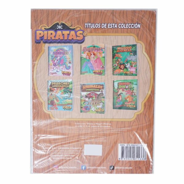 Libro Pinta Y Pega Piratas COQUITO 25 Páginas - Imagen 2